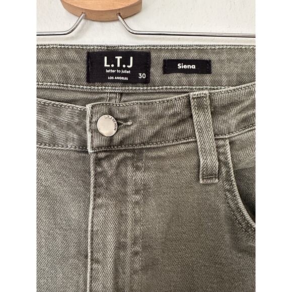 LTJ Letters to Juliet Siena High Rise Straight Olive Green Jean L.T.J. Size 30 - Picture 5 of 6